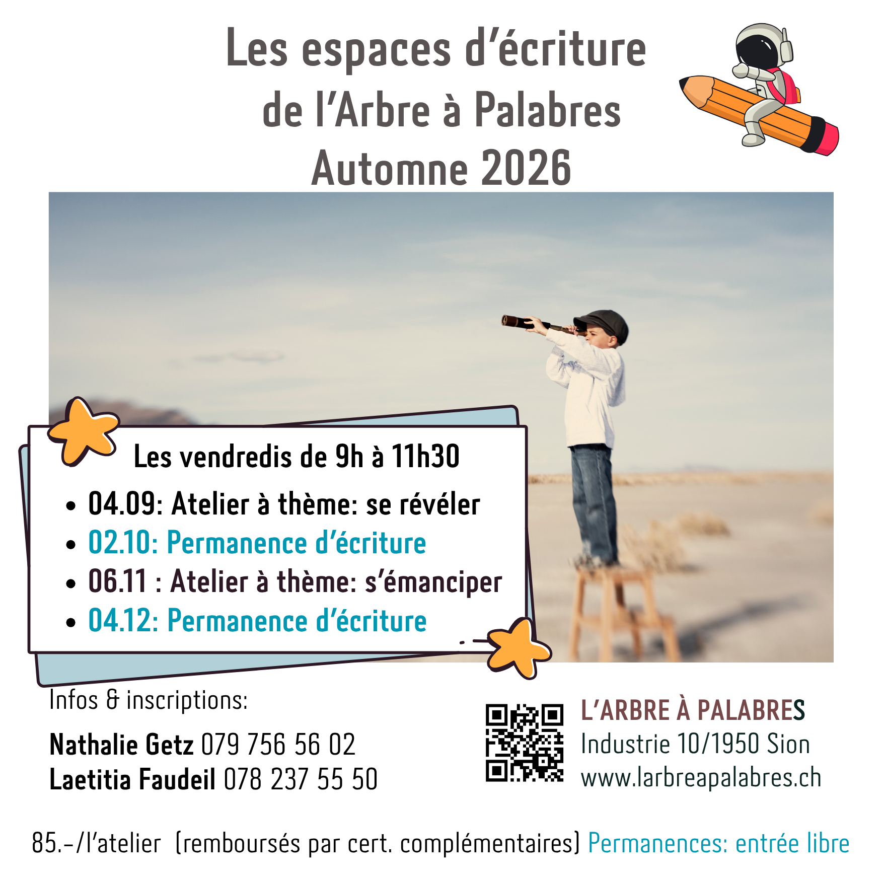 Espaces d'écriture automne 2026
